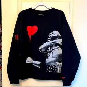 Custom Micheal Jordan Celebration crewneck black (L)